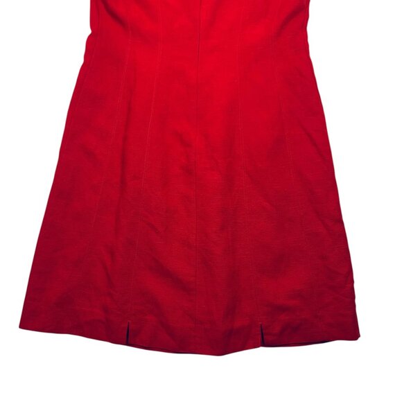 sleeveless red linen dress round neck sz 40 ESPRIT - Picture 7 of 8